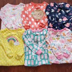 Carter's simple joys LOT of 6 footless pajamas 💗